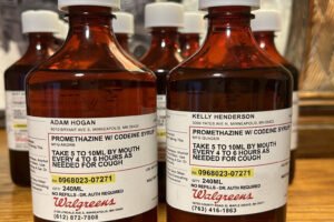 Akorn, Quagen, Tris, Wock 8oz Bottles. Script Lean With Script Labels